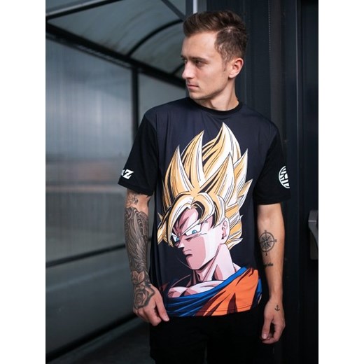 T-shirt męski wielokolorowy Dragon Ball z krótkim rękawem 