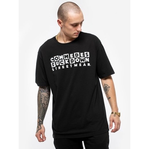 T-shirt męski Comme Des Fuckdown w stylu młodzieżowym czarny 
