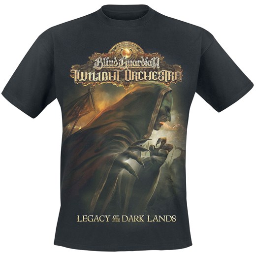 T-shirt męski czarny Blind Guardian w stylu młodzieżowym z krótkim rękawem 