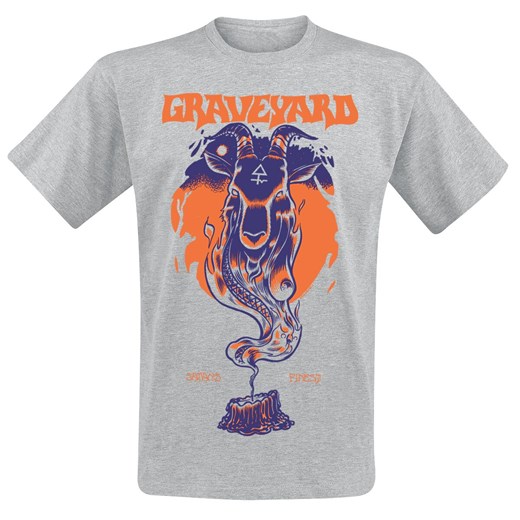 T-shirt męski szary Graveyard z krótkim rękawem 