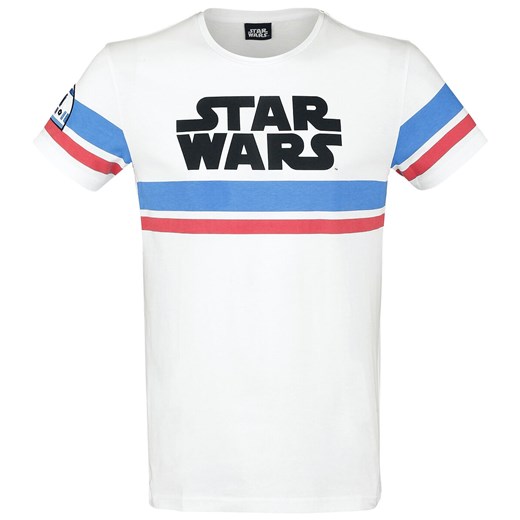 Star Wars - logo - R2D2 - T-Shirt - biały