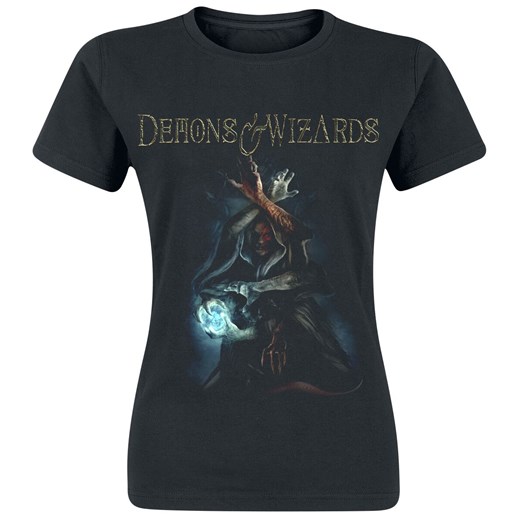 Bluzka damska Demons & Wizards z bawełny z okrągłym dekoltem z krótkimi rękawami 
