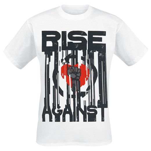 T-shirt męski Rise Against z krótkim rękawem biały bawełniany 
