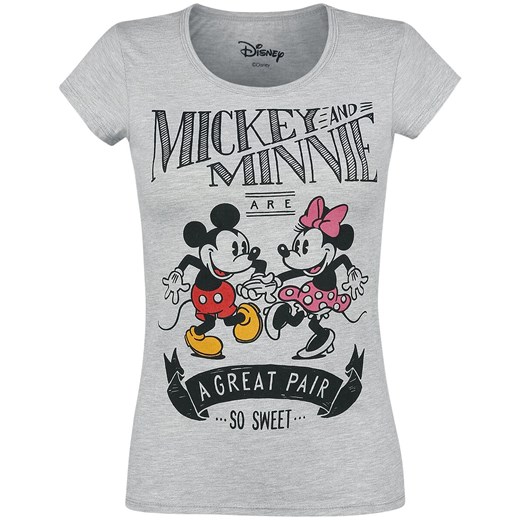 Bluzka damska Myszka Miki I Minnie z okrągłym dekoltem z krótkim rękawem 