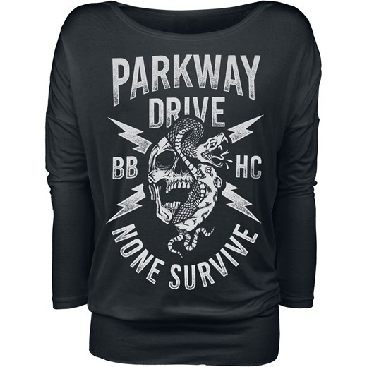 Bluzka damska czarna Parkway Drive z długimi rękawami z okrągłym dekoltem 