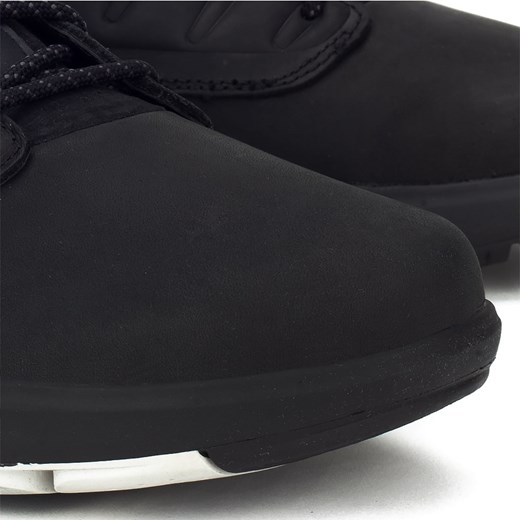 Buty sportowe męskie Geox ze skóry czarne sznurowane 