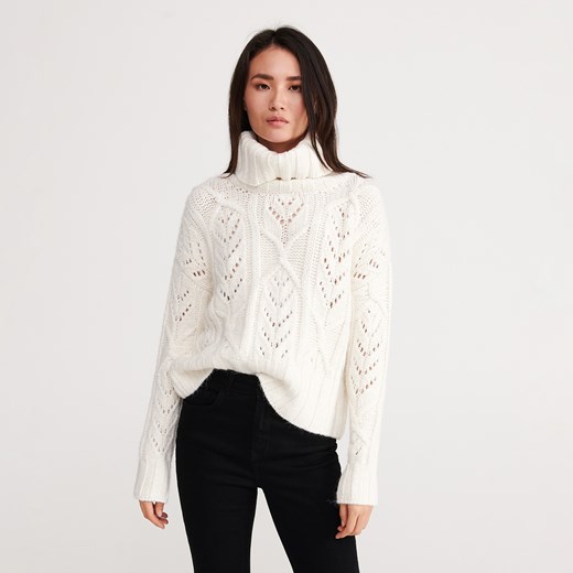 Sweter damski biały Reserved casual 