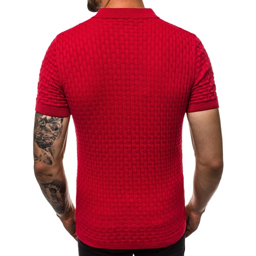 T-shirt męski Ozonee z krótkim rękawem czerwony 