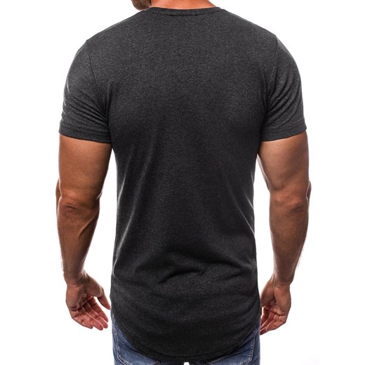 T-shirt męski szary Ozonee z krótkim rękawem 