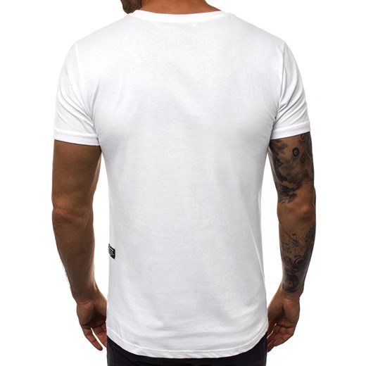 T-shirt męski biały Ozonee z krótkimi rękawami 