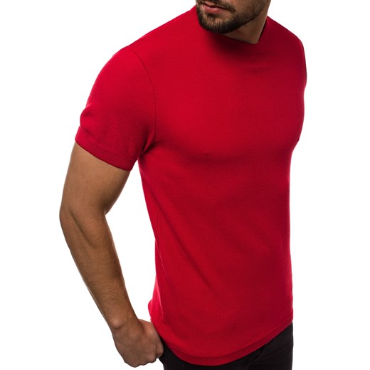 Ozonee t-shirt męski casual z bawełny bez wzorów 