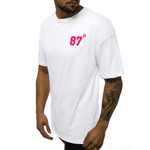 T-shirt męski Ozonee w stylu młodzieżowym biały 