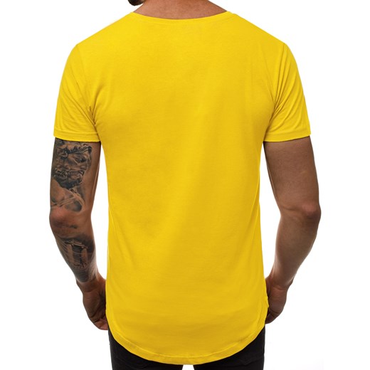 T-shirt męski Ozonee żółty z krótkim rękawem 