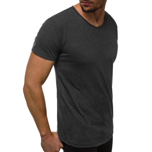 T-shirt męski Ozonee czarny z krótkim rękawem 