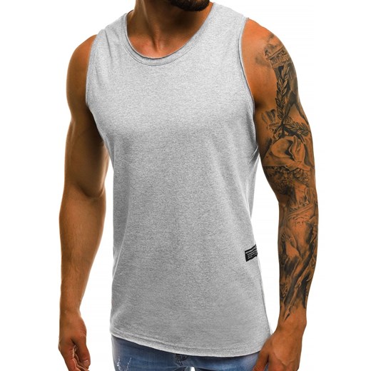 T-shirt męski Ozonee szary bez rękawów 