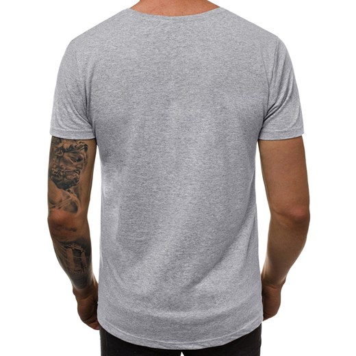 T-shirt męski Ozonee szary z krótkim rękawem 