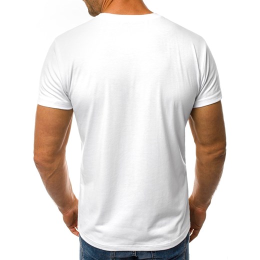 T-shirt męski biały Ozonee bawełniany 