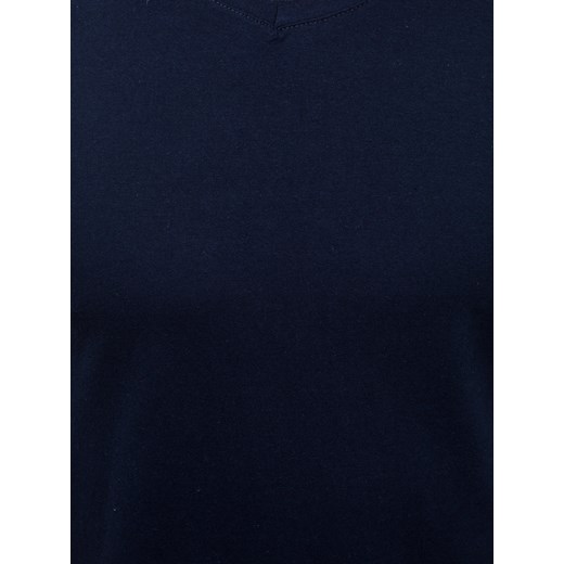 T-shirt męski Ozonee granatowy z krótkim rękawem bawełniany 