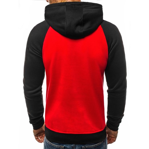 Bluza męska Ozonee w stylu młodzieżowym czerwona bawełniana 