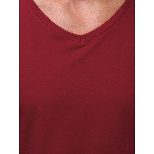 Czerwony t-shirt męski Ozonee z krótkimi rękawami 