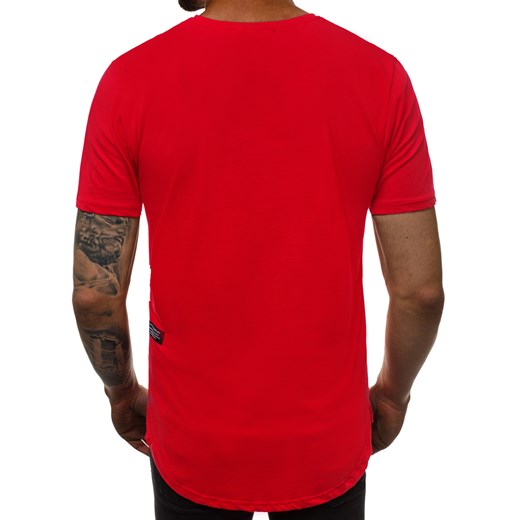 T-shirt męski Ozonee czerwony z krótkimi rękawami 