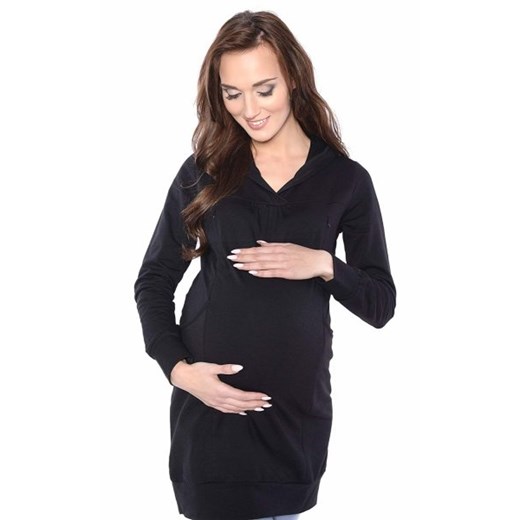 Czarna bluza ciążowa Mijaculture z bawełny casual 