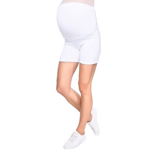 Wygodne krótkie legginsy ciążowe Mama Mia 1053 biały