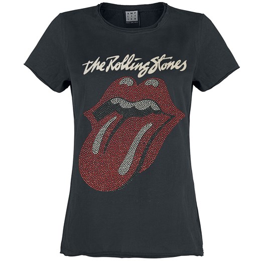The Rolling Stones - Amplified Collection - Tongue Diamante - T-Shirt - ciemnoszary  The Rolling Stones S EMP