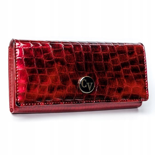 4U Cavaldi portfel damski czerwony w abstrakcyjnym wzorze 
