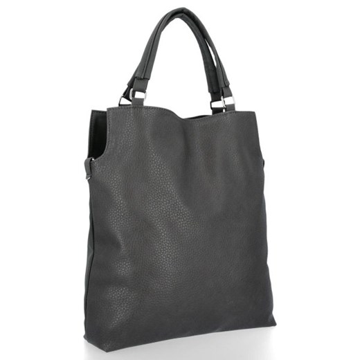 Czarna shopper bag Kerju na ramię bez dodatków duża elegancka 