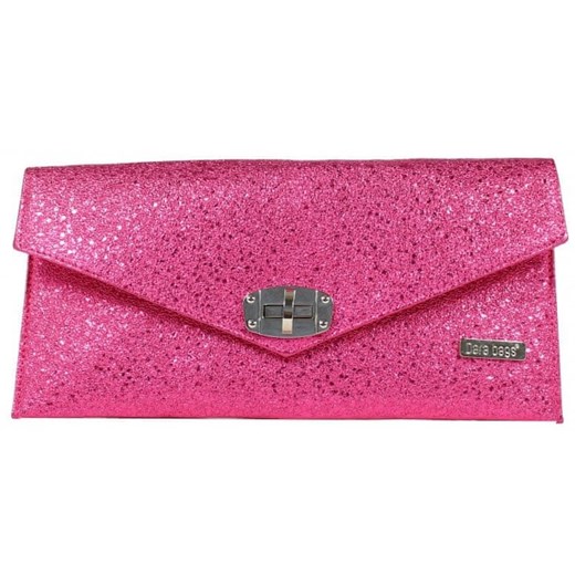 Kopertówka Dara Bags różowa elegancka mała bez dodatków ze zdobieniami 