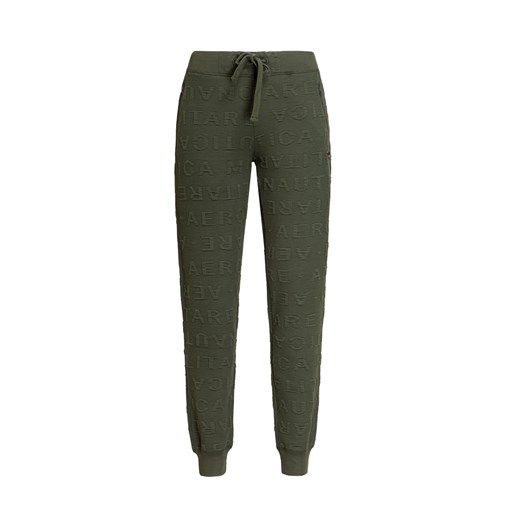 Spodnie damskie Aeronautica Militare zielone z tkaniny 