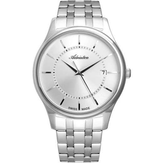 Srebrny zegarek Adriatica analogowy 