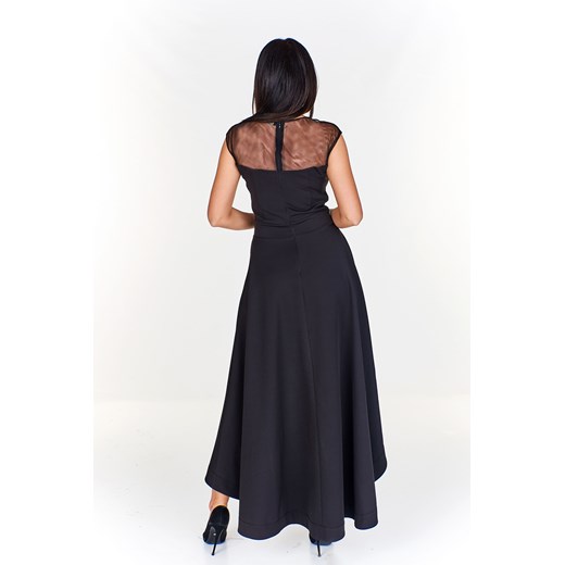 Sukienka Ptakmoda.com z okrągłym dekoltem midi na karnawał asymetryczna