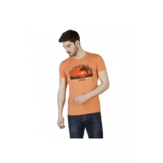 Pomarańczowa t-shirt męski Trussardi z krótkim rękawem 