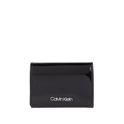 Portfel damski Calvin Klein w stylu glamour czarny z aplikacją 