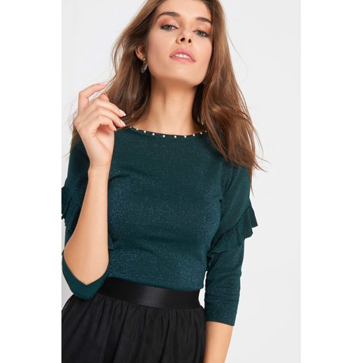 Sweter damski ORSAY z okrągłym dekoltem zielony 