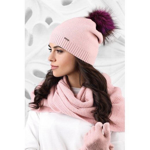 Różowa czapka zimowa damska Kamea 
