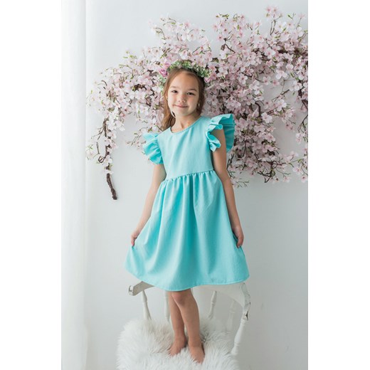 Sukienka dziewczęca Myprincess / Lily Grey koronkowa niebieska bawełniana 