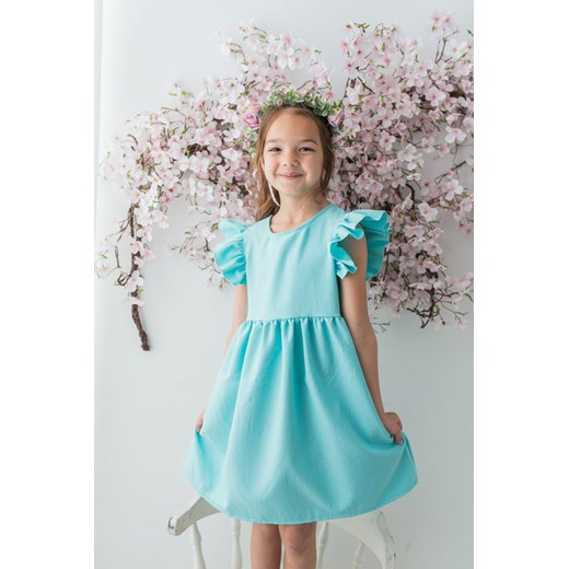 Sukienka dziewczęca Myprincess / Lily Grey niebieska koronkowa bawełniana wiosenna 