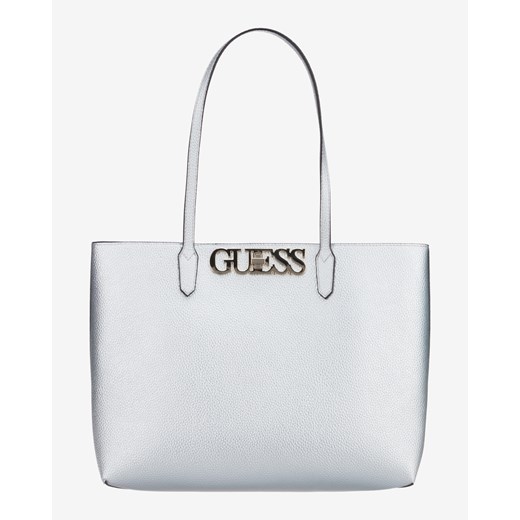 Shopper bag Guess biała na ramię duża bez dodatków matowa 
