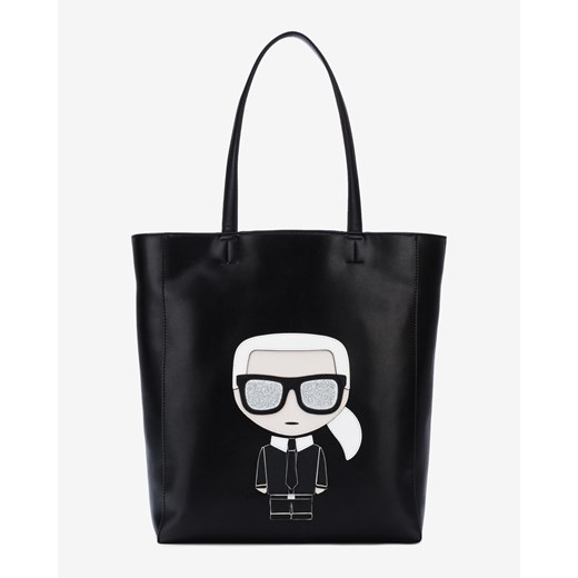Shopper bag Karl Lagerfeld mieszcząca a6 skórzana na ramię 