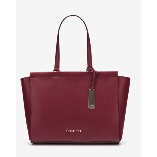 Shopper bag Calvin Klein matowa na ramię mieszcząca a8 