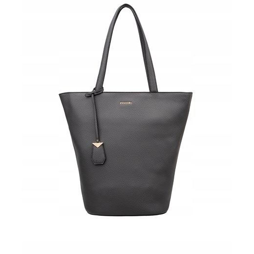 Shopper bag Puccini czarna na ramię matowa mieszcząca a6 