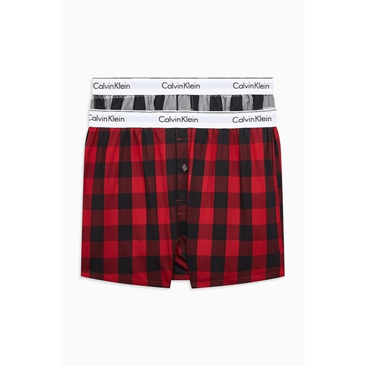 Calvin Klein 2 pack bokserów z nogawkami w kratę 2P Slim Fit Boxer Calvin Klein  XL Differenta.pl