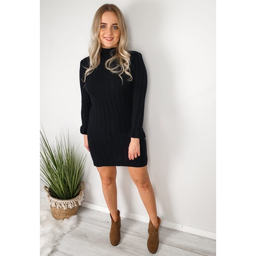 Czarna dopasowana sukienka uniwersalny MON BOUTIQUE