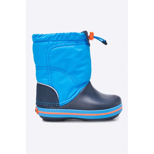 Crocs buty zimowe dziecięce śniegowce z gumy niebieskie bez wzorów 