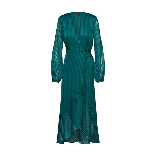 Sukienka Bardot na bal kopertowa w paski z szyfonu elegancka