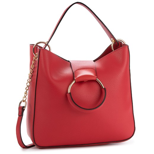 Shopper bag Jenny Fairy na ramię czerwona bez dodatków matowa średnia 