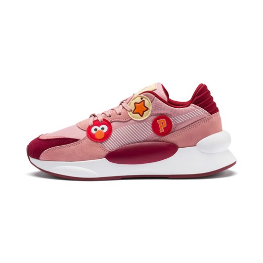 Buty sportowe dziecięce różowe Puma z tkaniny na rzepy 